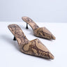 Topshop Dorota kitten heel pointed mule in snake