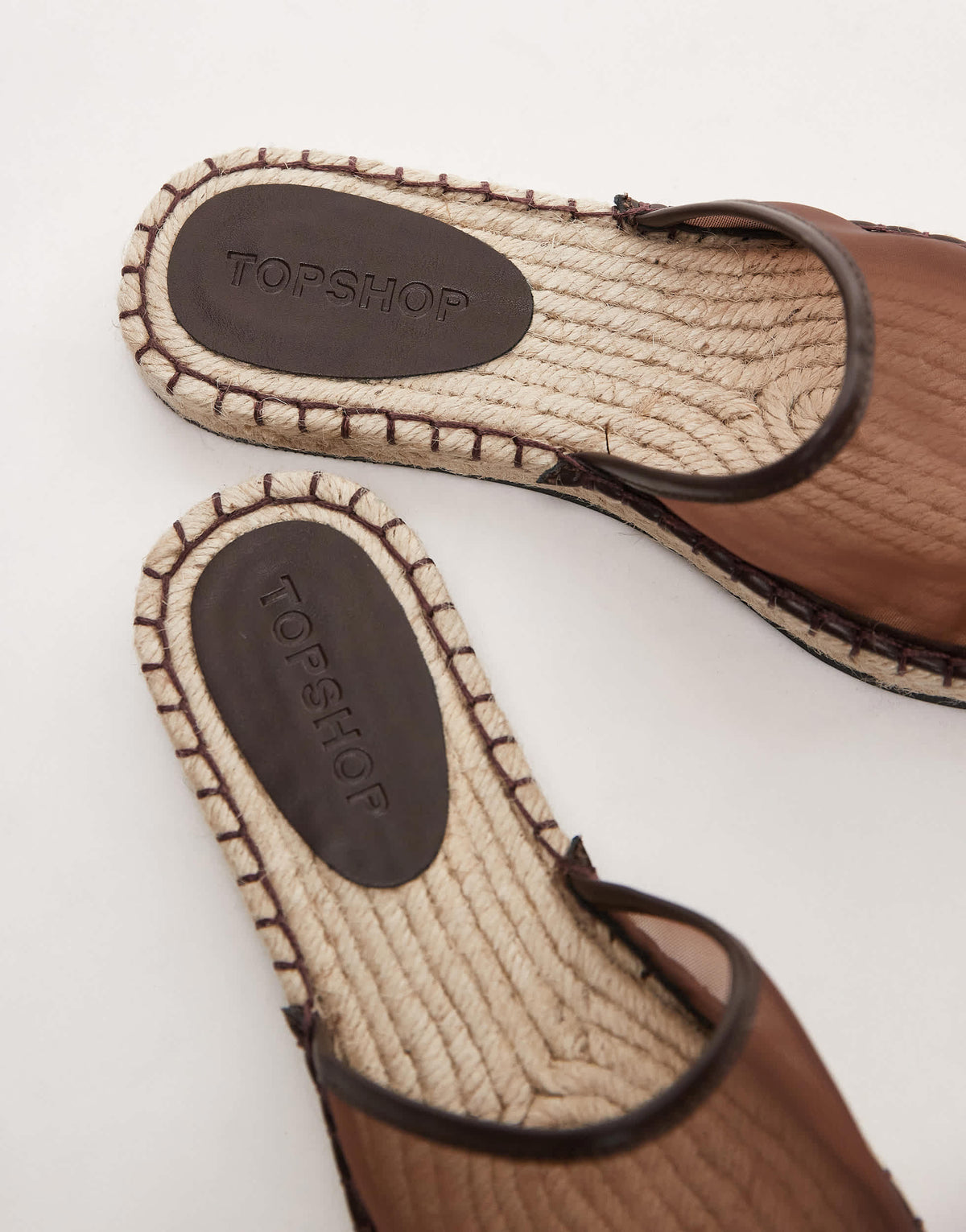 Topshop Harry espadrille mule in chocolate