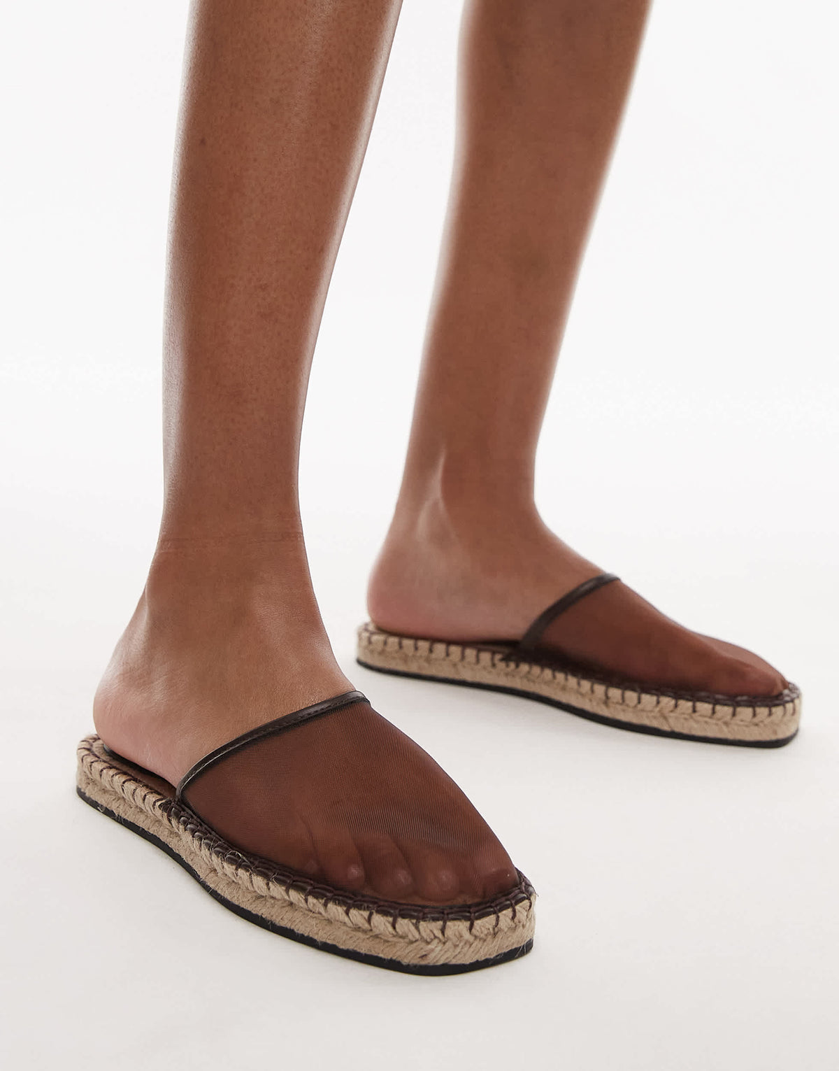 Topshop Harry espadrille mule in chocolate