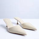 Topshop Dorota kitten heel pointed mule in cream