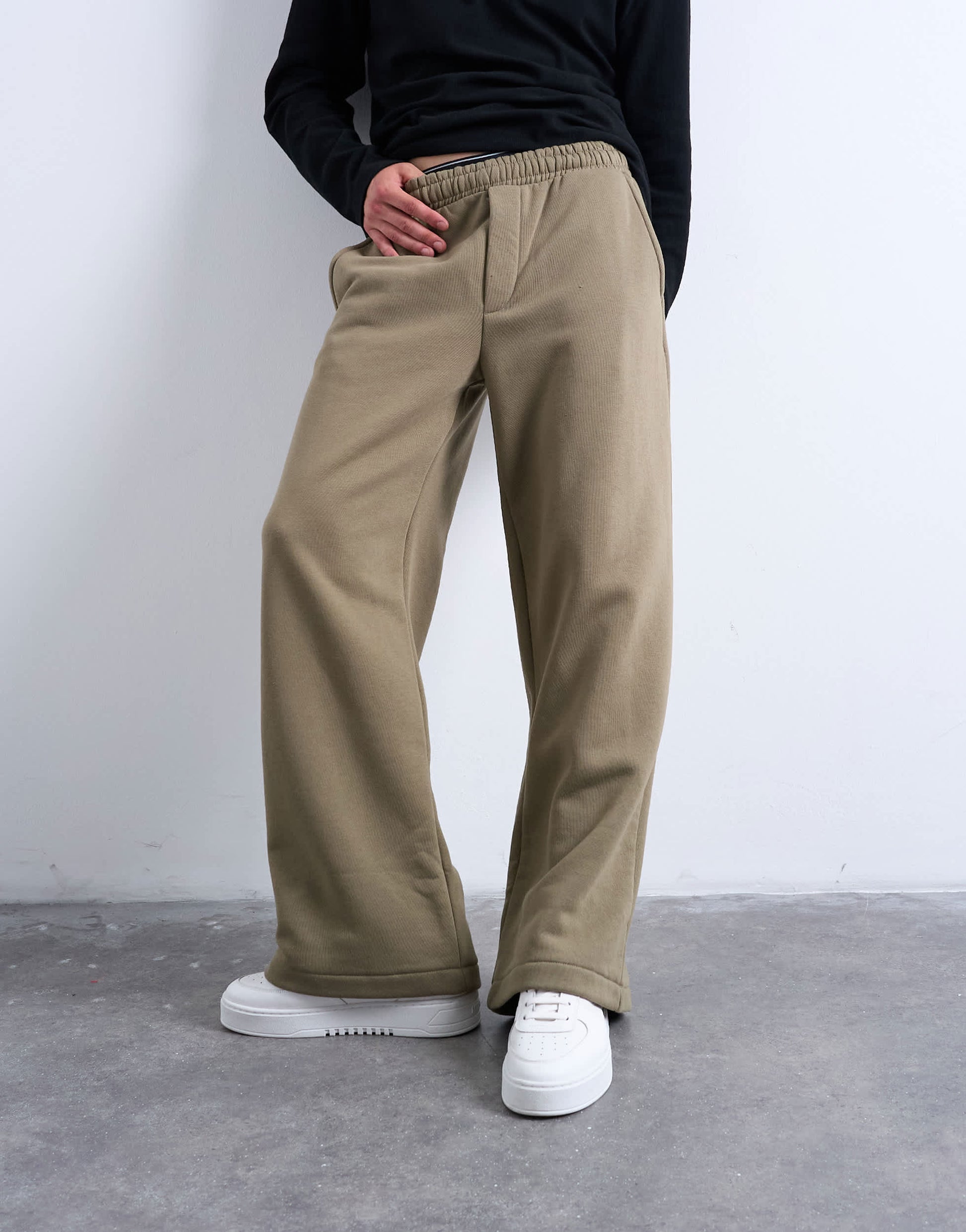 Topman baggy fit jogger in khaki