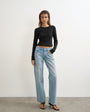 Topshop Ember low rise relaxed straight leg jean in bleach 