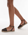Topshop Hailey two part espadrille in black