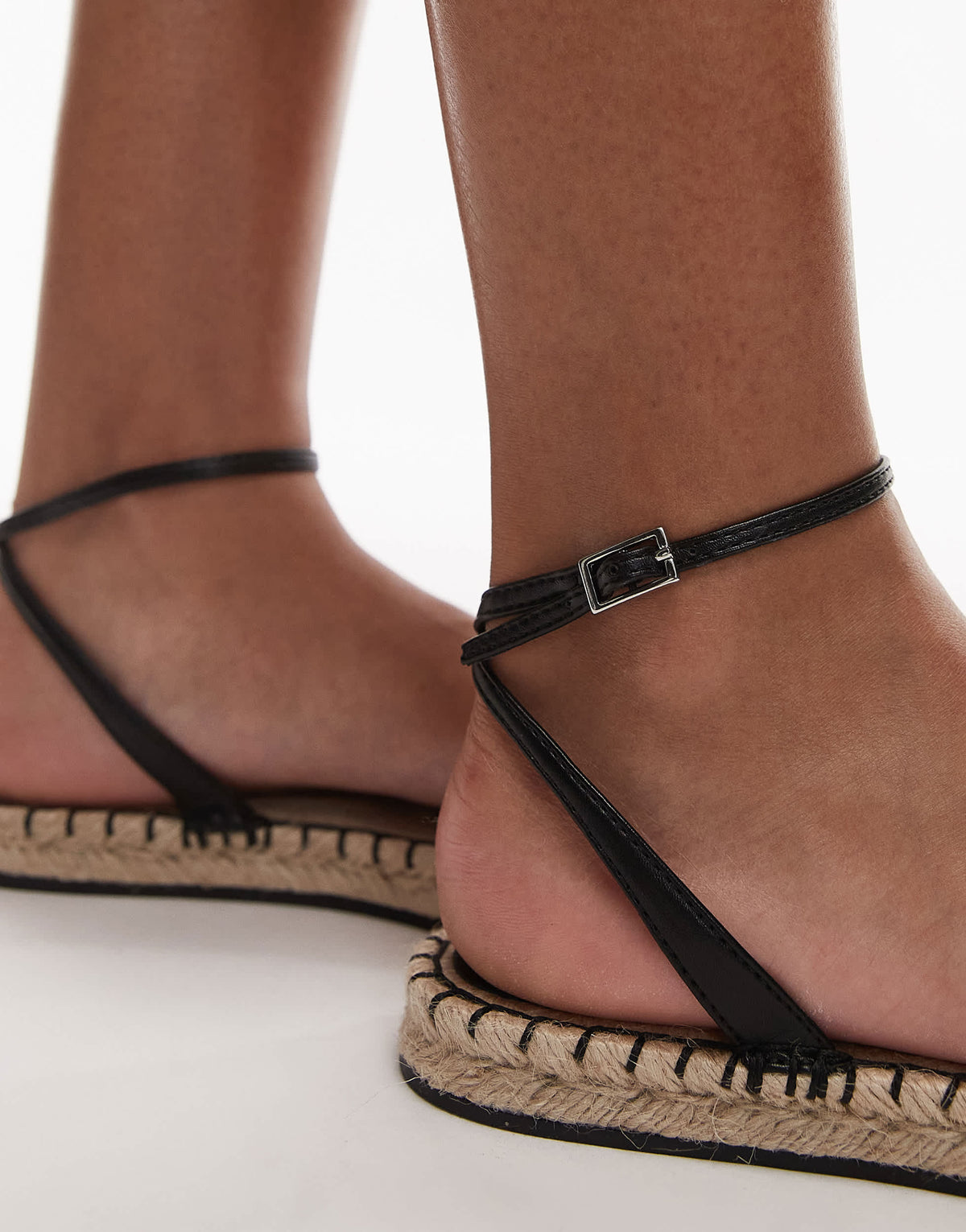 Topshop Hailey two part espadrille in black