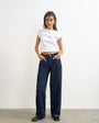 Topshop Cinch low rise relaxed jean in rinse indigo