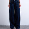 Topshop Cinch Low Rise Relaxed Jeans in Raw Indigo