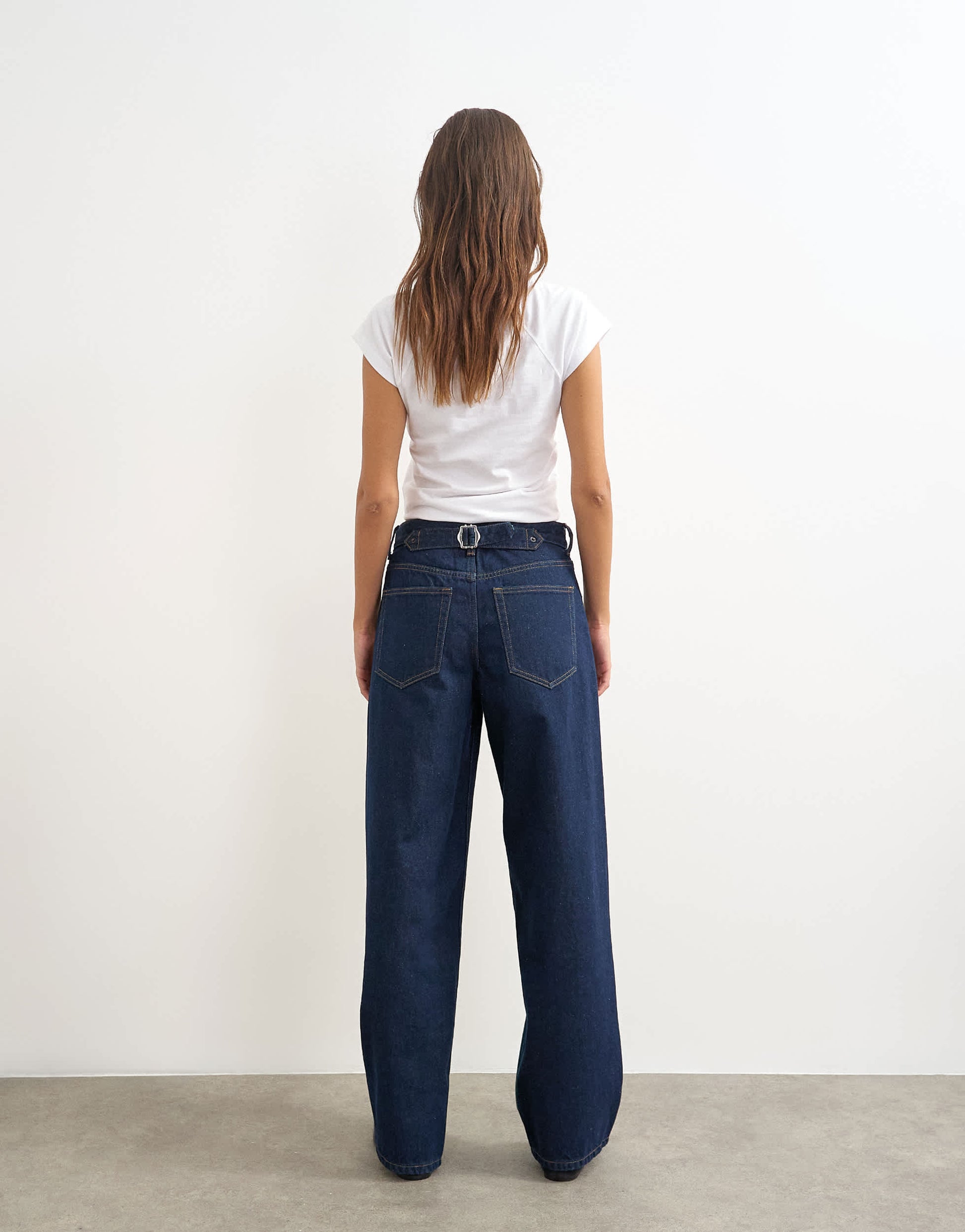 Topshop Cinch low rise relaxed jean in rinse indigo