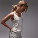 Topshop slouchy scoop neck vest in ivory