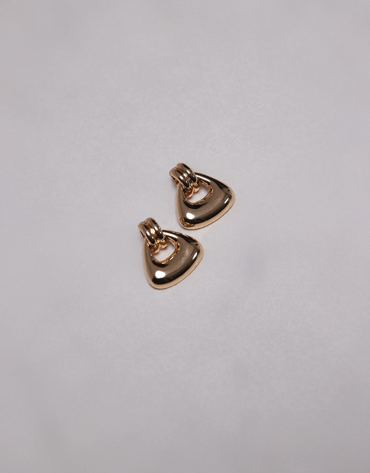 Topshop Ellen triangular knocker earrings in gold tone