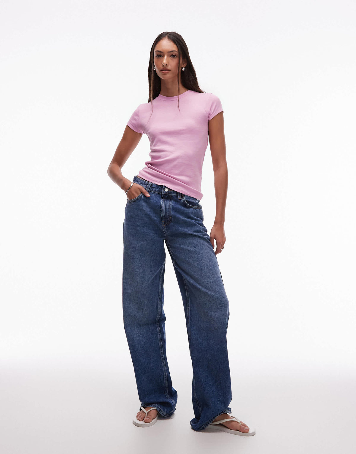 Topshop Tall everyday tee in pink 