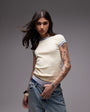 Topshop contrast everyday tee in buttermilk 