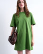 Topshop oversized premium short sleeve t-shirt dress in green
