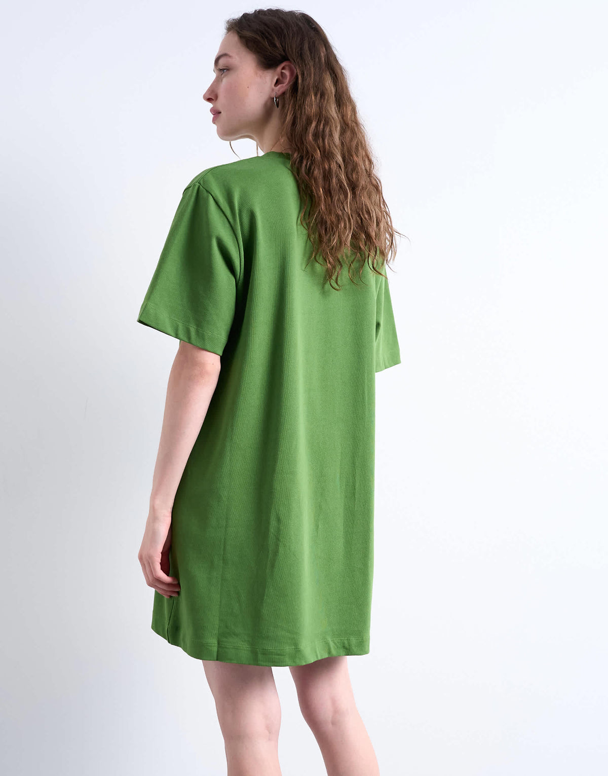 Topshop oversized premium short sleeve t-shirt dress in green