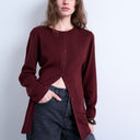 Topshop Kompaktstrick-Cardigan-Set in Burgunderrot