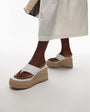 Topshop Heidi toe thong espadrille wedge in white