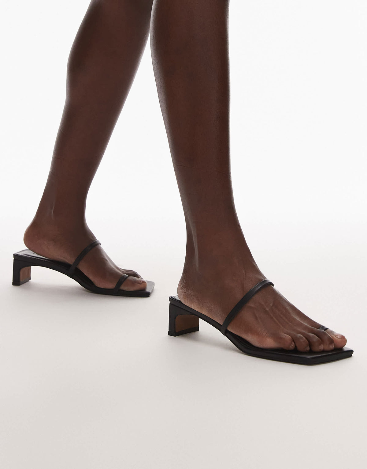 Topshop Ivy mid heeled sandals in black