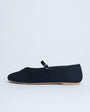 Topshop Bonnie woven real suede mary jane ballet in black suede