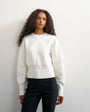 Topshop knitted clean cinch waist batwing sleeve jumper in ivory