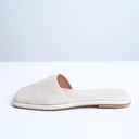 Topshop Almina real leather square toe mules in off white
