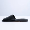 Topshop Almina real leather square toe mules in black