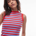 Topshop stripe slim tank in red