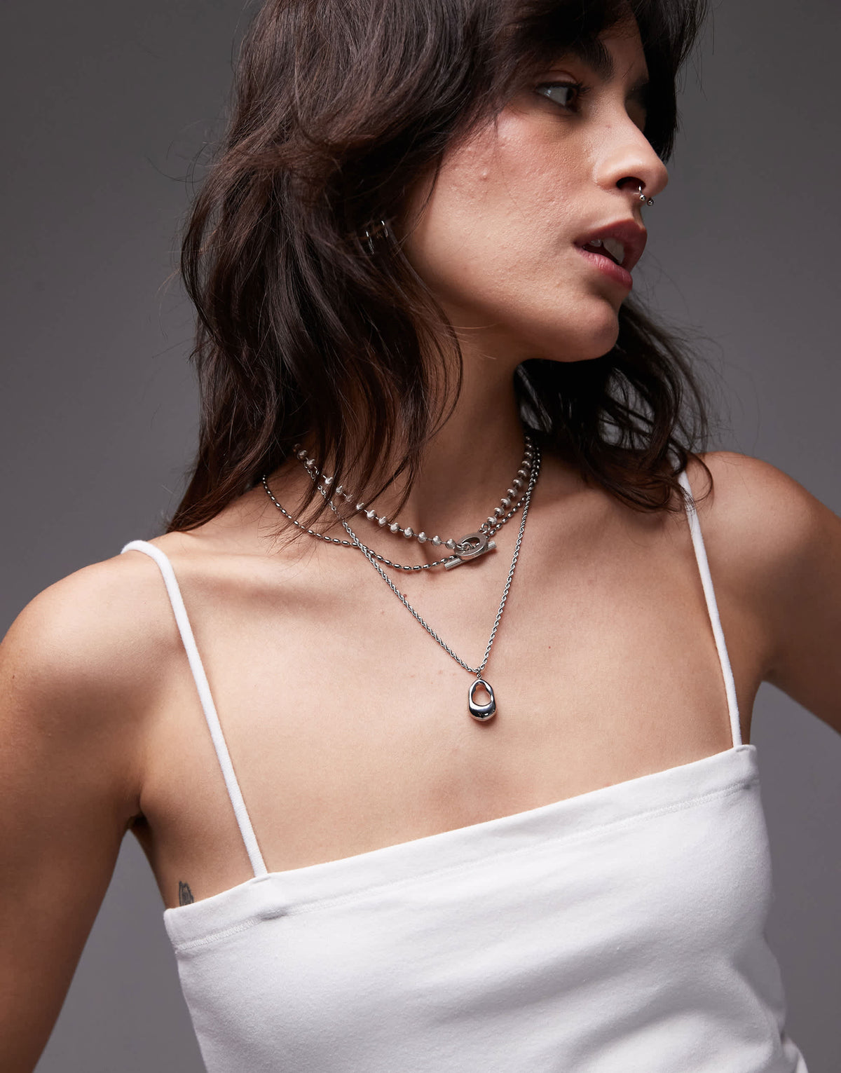 Topshop spaghetti strap tube top in white