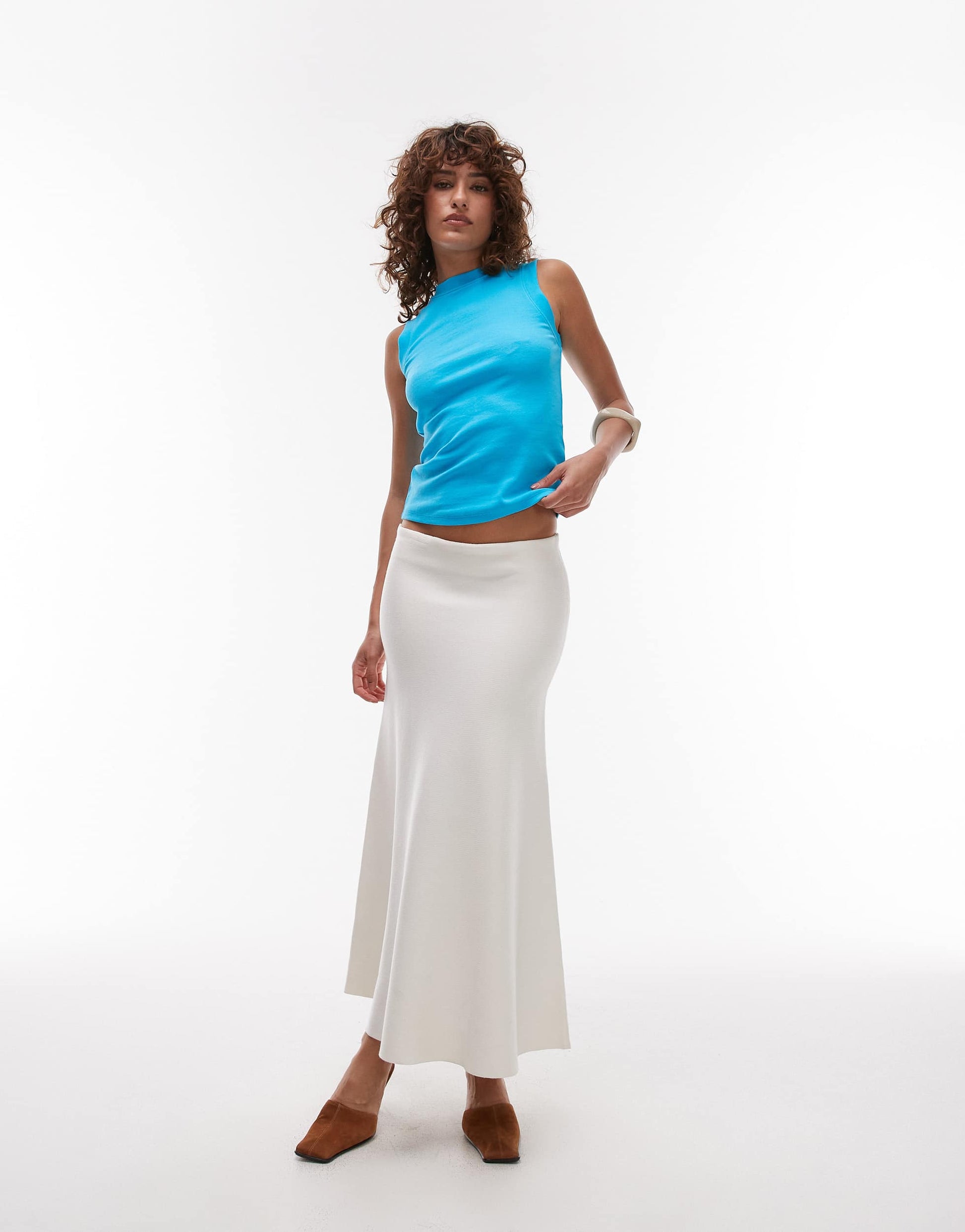 Topshop slim tank in turquoise