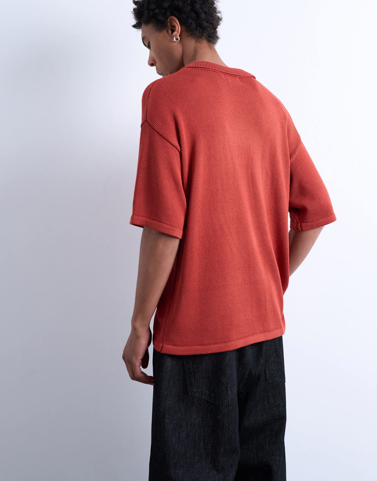 Topman relaxed button through shirt in red