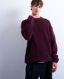 Topman relaxed fit boucle jumper in burgundy