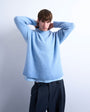 Topman loose knit crew jumper in mid blue