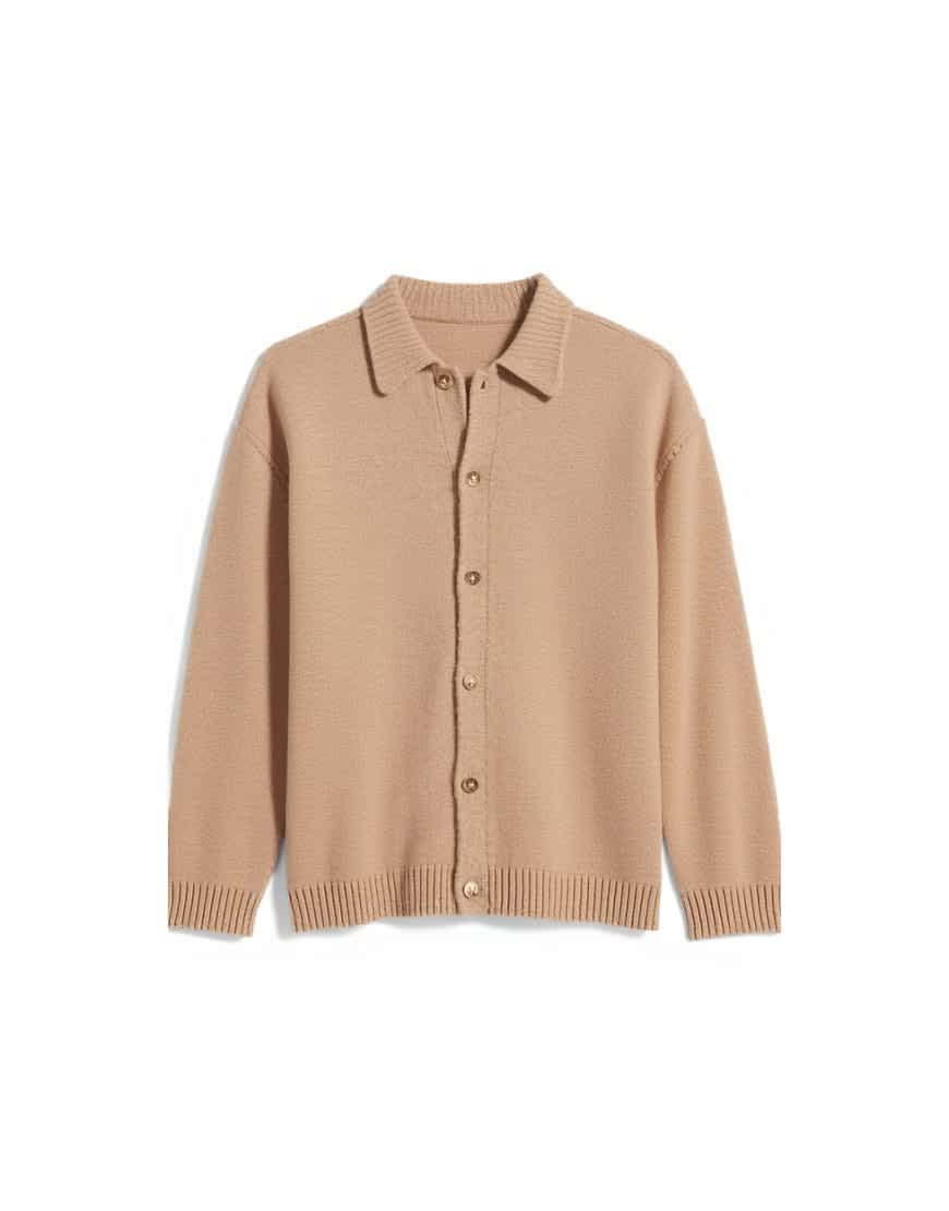 Topman oversized fit button through cardigan in stone