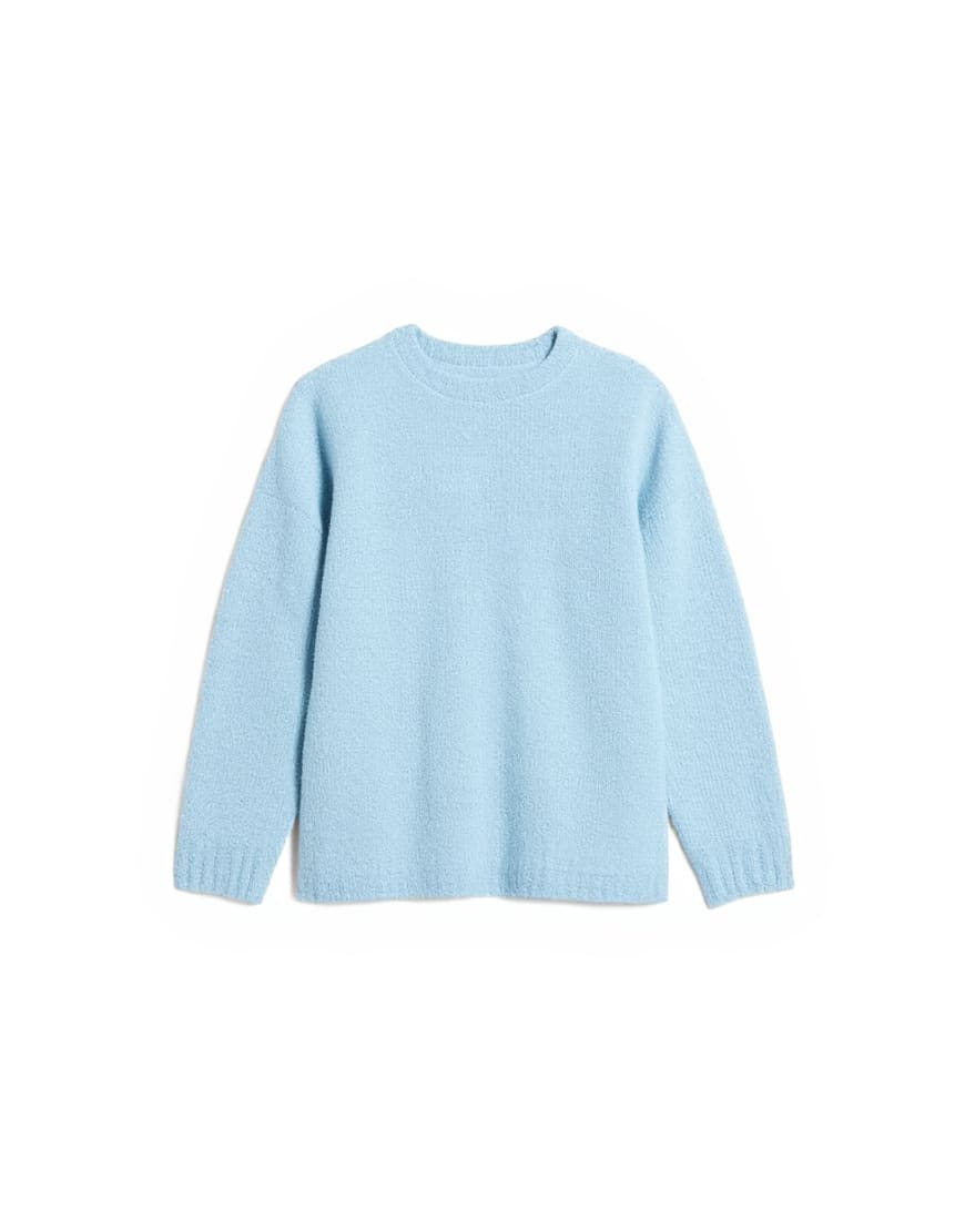 Topman relaxed fit boucle jumper in mid blue