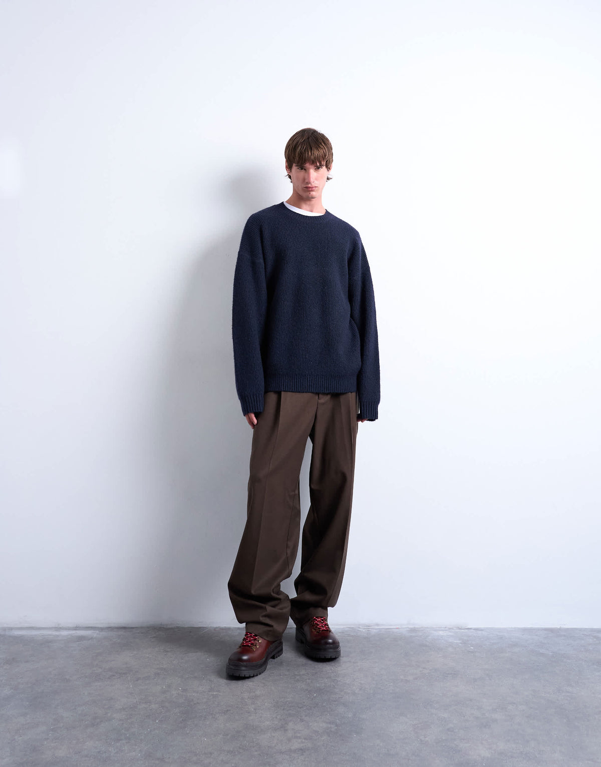Topman oversized fit crew jumper in navy