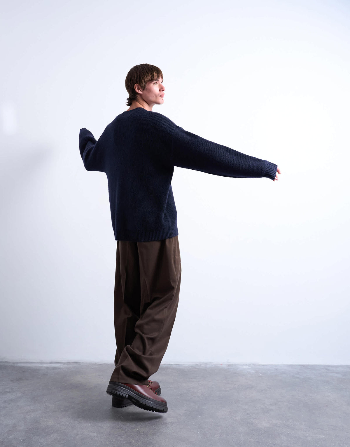 Topman oversized fit crew jumper in navy