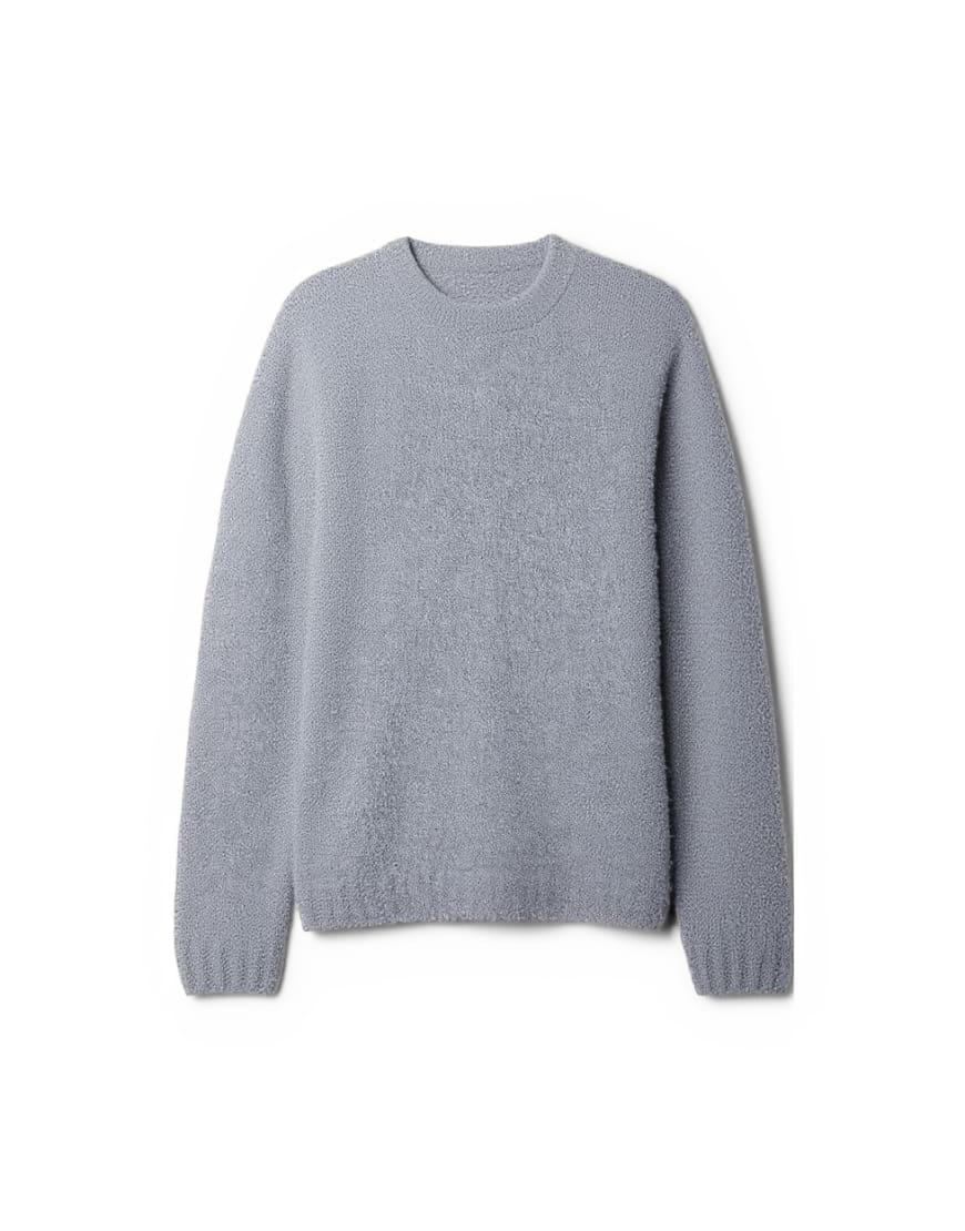 Topman relaxed fit boucle jumper in light grey