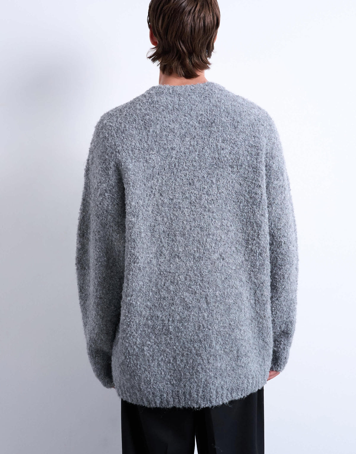Topman relaxed fit boucle jumper in light grey