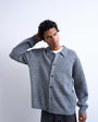 Topman oversized fit button through cardigan in charcoal