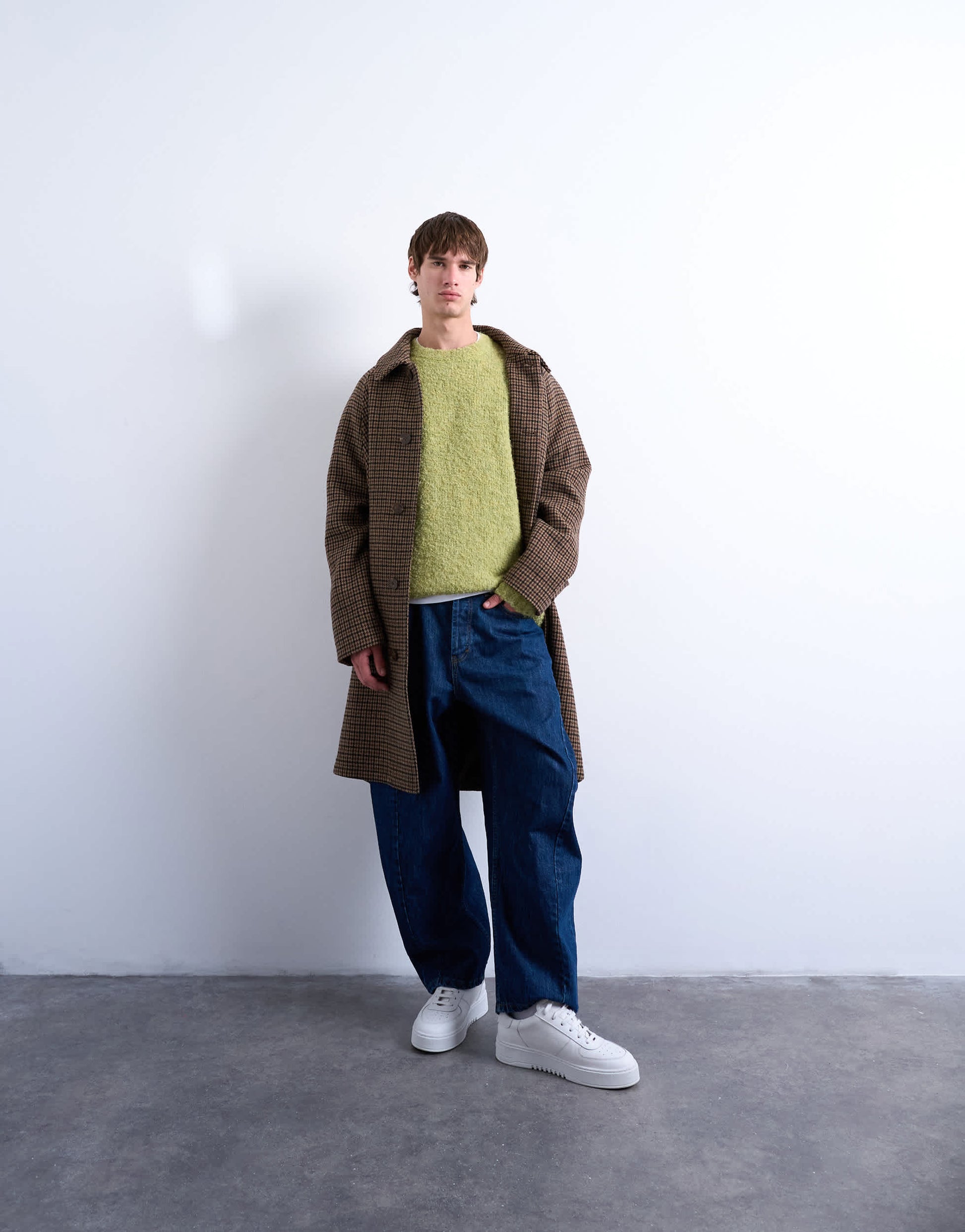 Topman relaxed fit boucle jumper in green