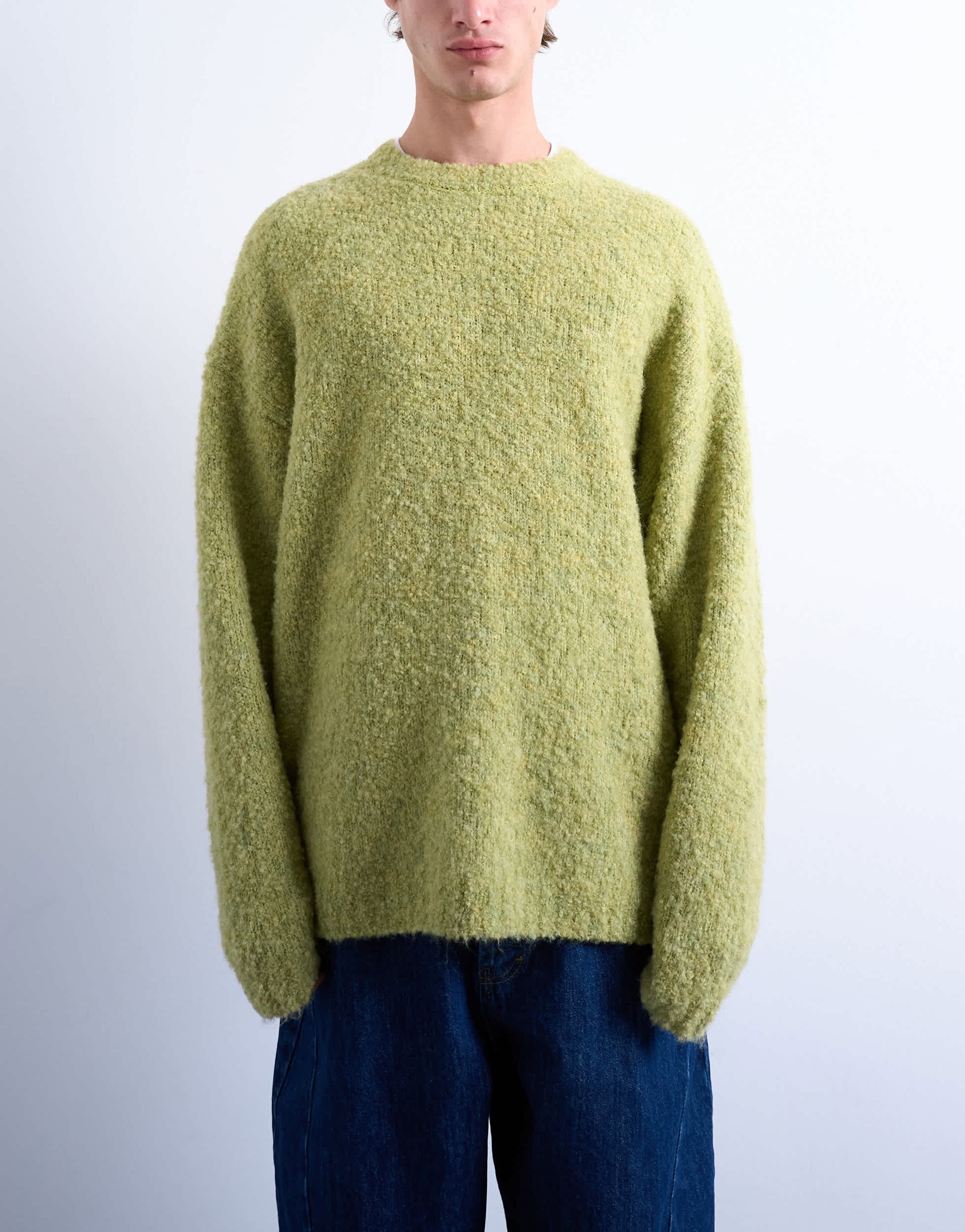 Topman relaxed fit boucle jumper in green