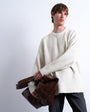 Topman loose knit crew jumper in ecru