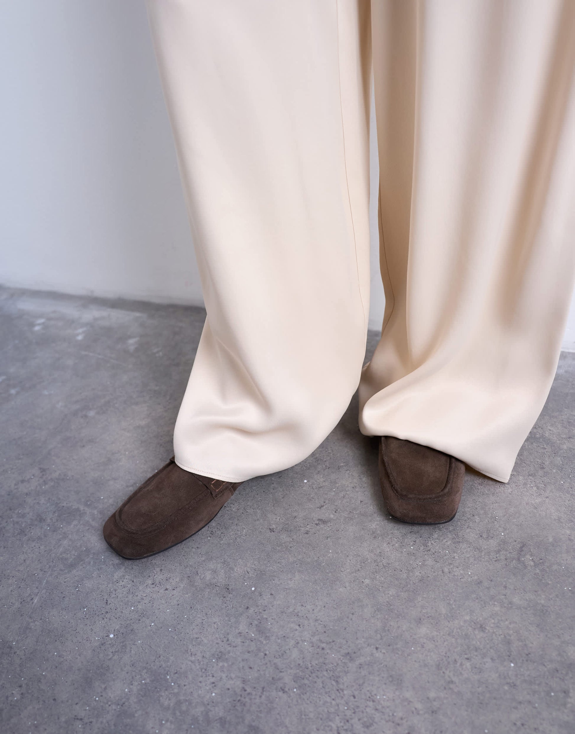 Topshop satin tie waist wide leg trouser in ecru