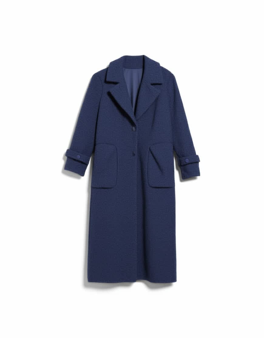 Topshop unlined soft brushed chuck on longline coat in navy