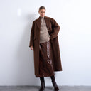 Manteau blazer long Topshop à trois boutons en cuir brossé couleur chocolat