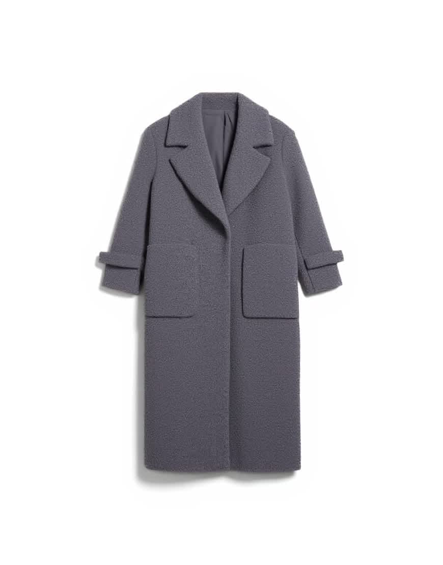 Topshop unlined soft brushed chuck on longline coat in charcoal