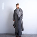 Topshop unlined soft brushed chuck on longline coat in charcoal