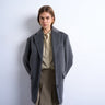 Topshop Blazer-Mantel aus gebürstetem Leder mit drei Knöpfen in Anthrazit