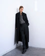 Topshop brushed three button longline blazer coat in black