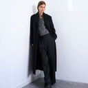 Topshop langer, gebürsteter Blazer mit drei Knöpfen in Schwarz