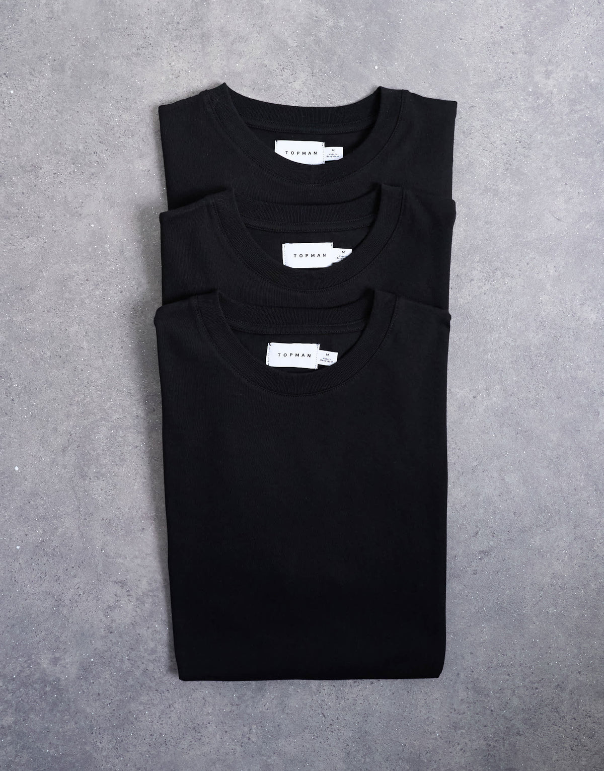 Topman 3 pack classic fit t-shirt in black