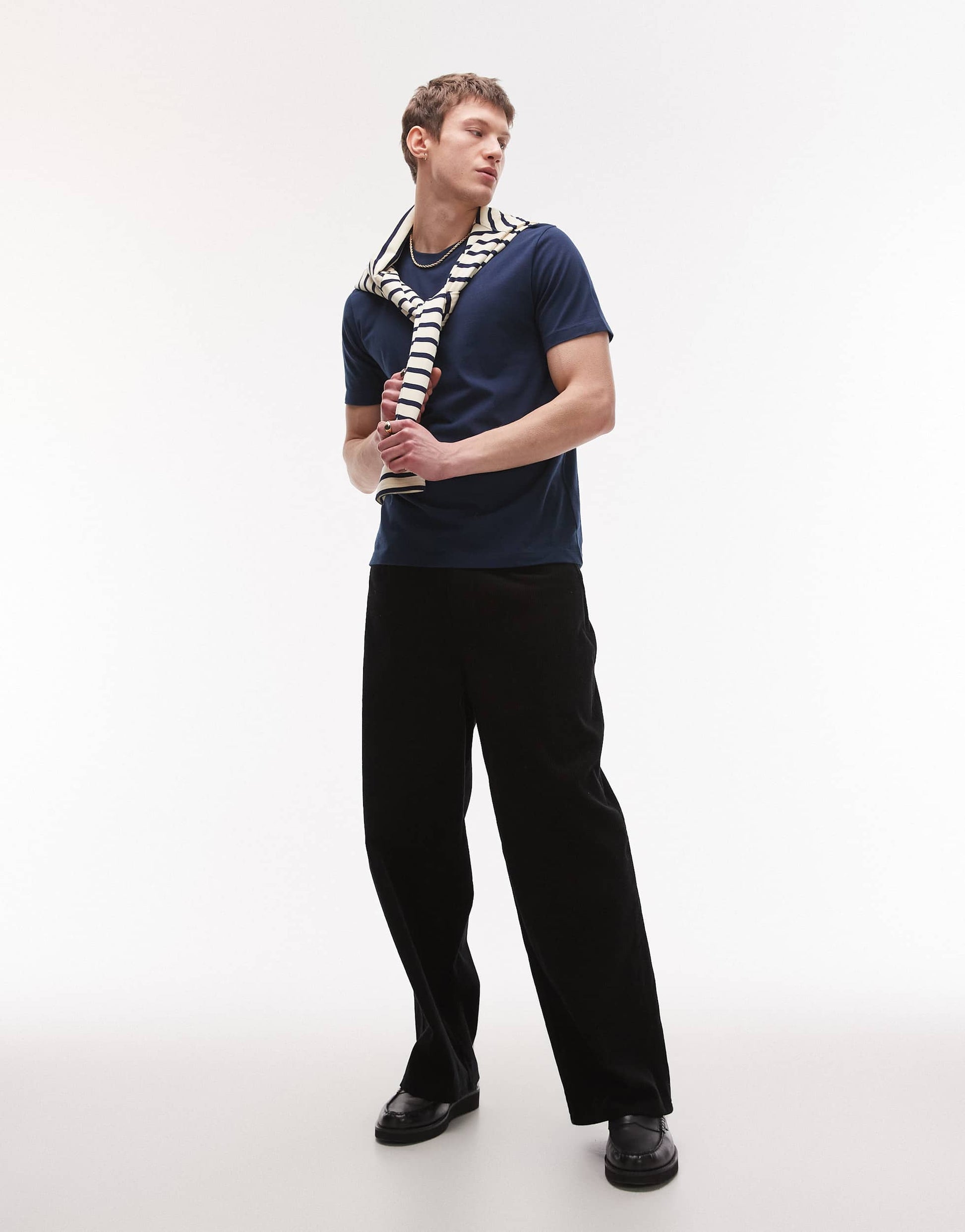 Topman classic fit t-shirt in navy